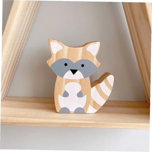 Wooden Fox Figurine Table Decor Neutral-Tone Fox Ornament Home Decoration Accent for Room Photo Prop Desktop Adornment Collectible