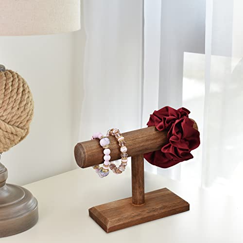 MOOCA 2 Pcs Wooden Jewelry Display Stand, Bracelet Watch Holder Display for Store, 7.9 W x 2.9 D x 5.5 H in, Brown Color - color: 3) Brown