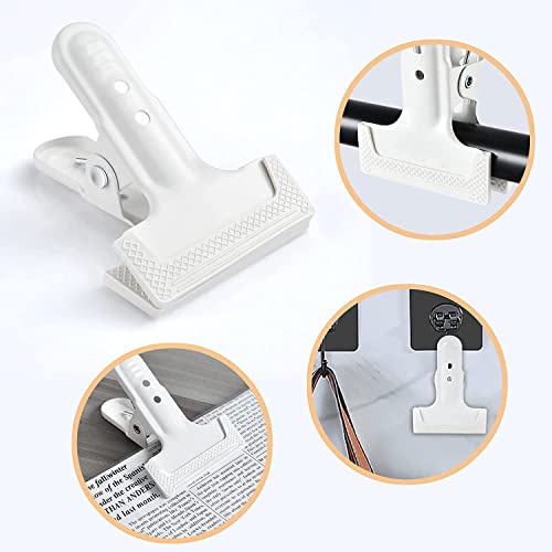 Heavy-Duty Spring Clamps (4-Pack) - 4" Clips for Photography Backdrops, Woodworking, and Home Improvement (White)