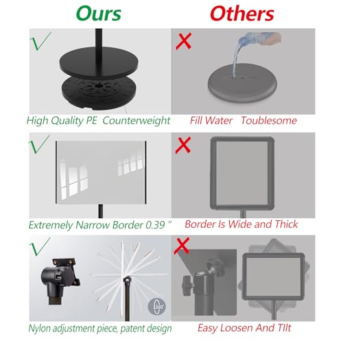 Adjustable Pedestal Floor Standing Sign Holder Stand,Outdoor Indoor Standing Display Poster Holder Stand For Businesses,Advertising,Menu,Guide signs A3(11.7x16.5in)-Black - size: A3(11.7x16.5in)