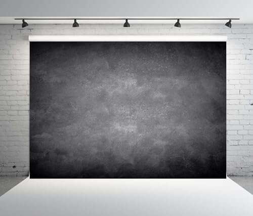 BELECO 10x6.5ft Fabric Black Gray Wall Backdrop Abstract Concrete Texture Grunge Wall Background Birthday Party Decorations Banner Kids Adults Portrait Photoshoot Studio Props - size: 10x6.5ft
