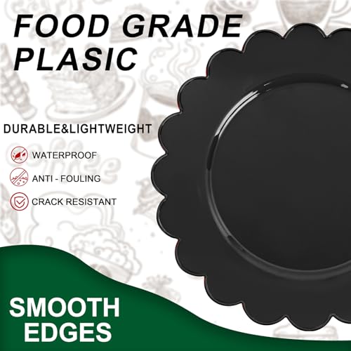 SUT 72 PSC Black Plastic Plates, Plates Disposable Heavy Duty, black Disposable Dinner Plates, 10.25inch plastic Dinner plate for Party - color: Black, size: 10.25 Inch