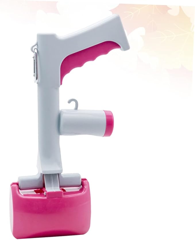 SEWOART Poop Scoop Handle Waste Pickup Shovel for Dogs and Cats Outdoor Cleaning Tool Rosy Easy One-Handed for Quick Cleanups