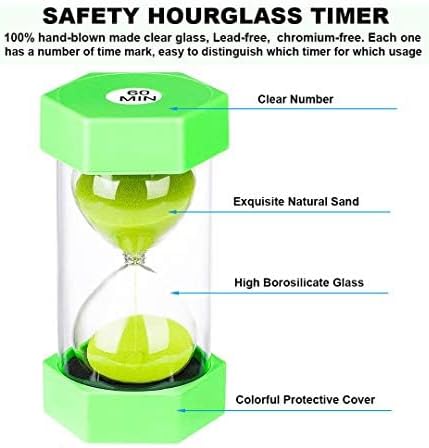 Hourglass Sand Timer 60 Minute，Colorful Sand Watch 60 Min, Small Green Sand Clock 60 Minute, Plastic Hour Glass Sandglass Timer for Kids, Games, Classroom, Kitchen, Ketch, Decoration