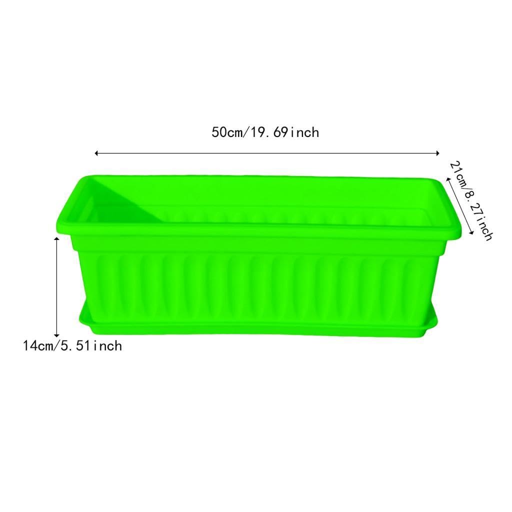 Sdlnklm Rectangular Planter Box for Gardening on Balcony Or Deck, Green
