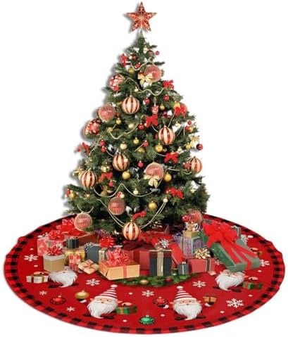Gnomes Box Xmas Christmas Tree Skirts 30", Xmas Tree Cloth Mats Trees Skirts for Decor Gift, Home Decoration