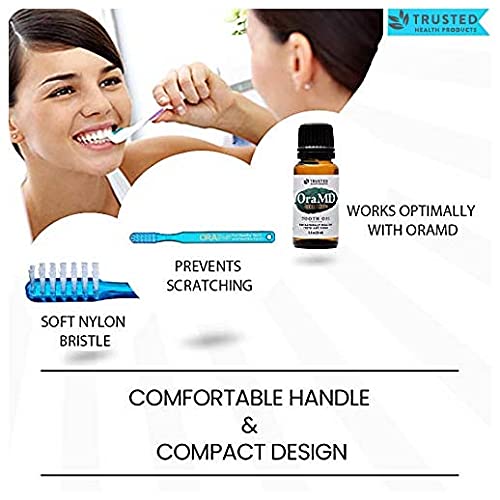 OraMD Soft Bristles Toothbrush - Designed by Dr. Charles C. Bass for Sensitive Teeth and Gums - Manual Toothbrushes with Soft Nylon Bristles for Adults Oral Care - Pack of 6
