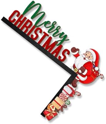 1. Handcrafted Wooden Santa Door Hanger for Christmas Holiday Home Window Wall Decoration Creative Holiday Door Hanger Ornament