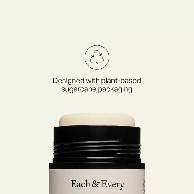 Each & Every All Natural Deodorant for Women & Men - Sensitive Skin, Vegan, Baking Soda & Aluminum-Free Deodorant - Clean Long Lasting Odor Control - Sandalwood & Black Pepper Natural Fragrance, 2.5oz