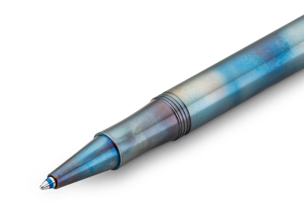 Kaweco LILIPUT Ball Pen Fireblue with Cap Retractable Ballpoint Pen with a Standard D1 Refill in a Tin Box Metal Ball Pen 13 cm