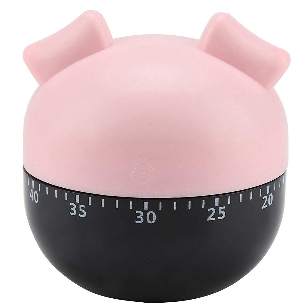 Cute Cartoon Pig Kitchen Timer,Mechanical Timers Counters,for Cooking Timing Tool Alarm Clock,Portable Alarm Clock Kitchen Cooking Tool()