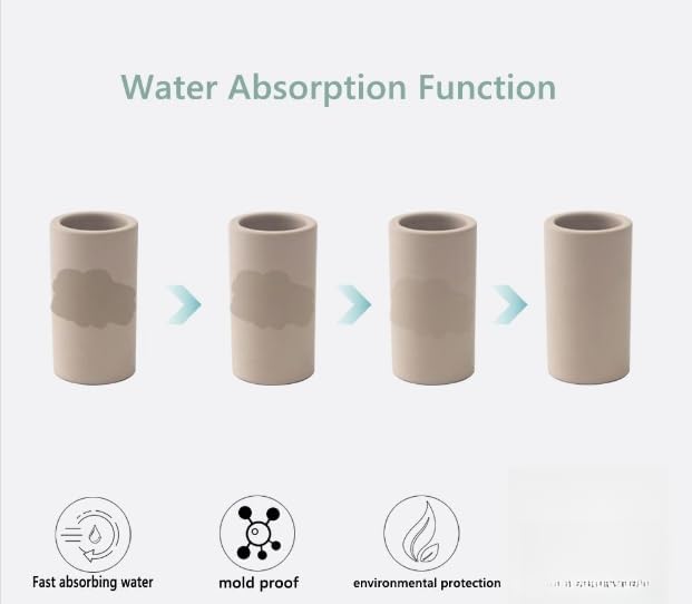 Toothbrush Holder -Bathroom Diatomite Toothbrush Holder,Desk Pen Holder,Stand Cup to Waterproof and Absorb Odor,Sleek and Modern Design Decrotion for Bathroom.(Brown)