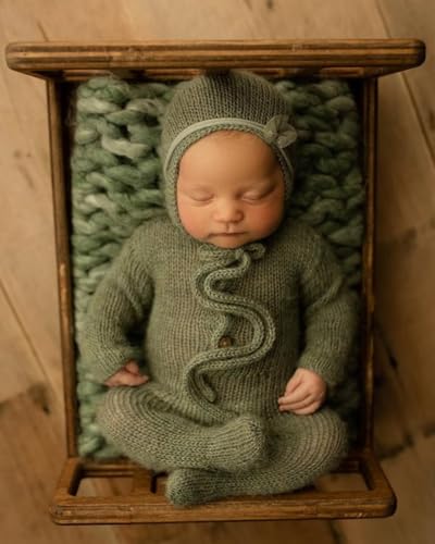Newborn Photography Props Bed Prop Brown – Rustic Mini Wooden Bed for Baby Photography, Infant Photoshoot Posing Prop for Newborn Sessions - size: Mini Bed Brown