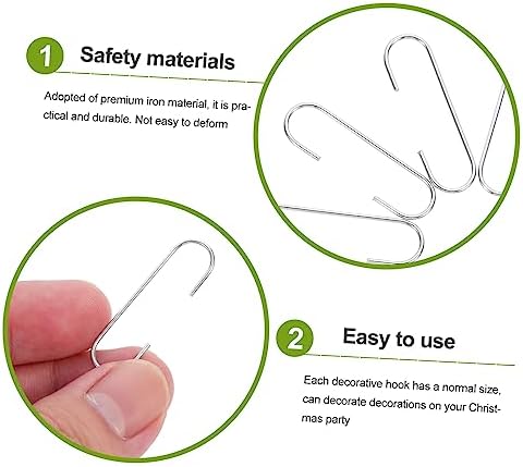 MERRYHAPY 100pcs Christmas Ornament Hooks Mini Hanger for Tree Decorations Hangers for Baubles Wreaths and Holiday Decor