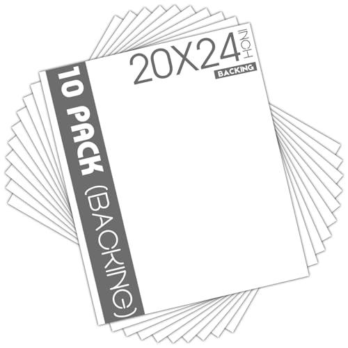 Mat Board Center, 10 Pack 20x24 White Backing Boards, Cardboard for Arts, Prints, Frames, Photos and More - size: 20x24