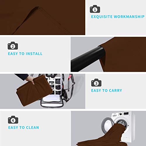 ISSUNTEX 5X7 ft/1.5X2.1 Meters Brown Background Photo Backdrop, Photo Studio, Collapsible High Density Screen for Video Photography and Television - color: Brown, size: 5X7 ft