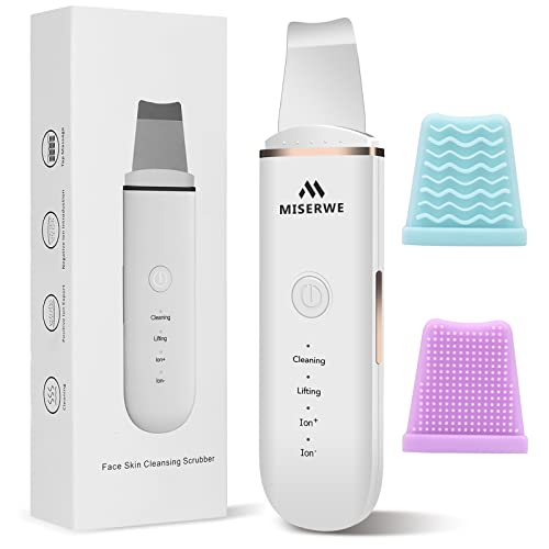 Skin Scrubber Face Skin Spatula Facial Scrubber Spatula for Deep Cleansing Blackhead Remover Pore Cleaner with 4 Modes (White) - color: White