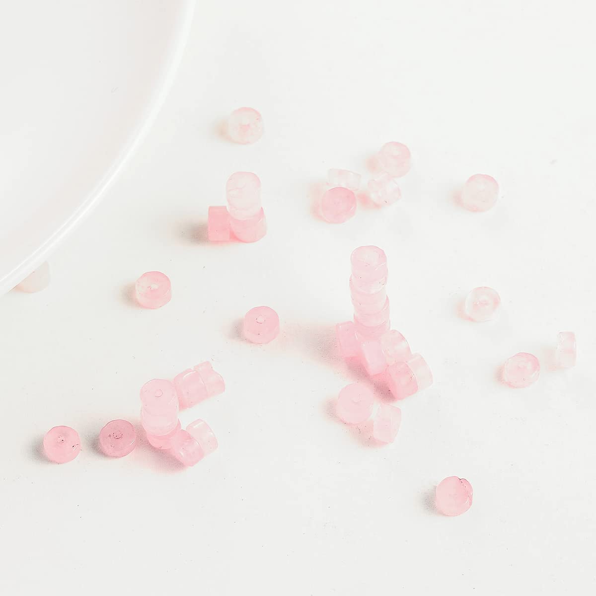 Natural Rose Quartz Stone Spacer Beads 6x3mm 38cm/str Flat Round Loose Semi Gemstone Caps for Making Bracelets Necklace