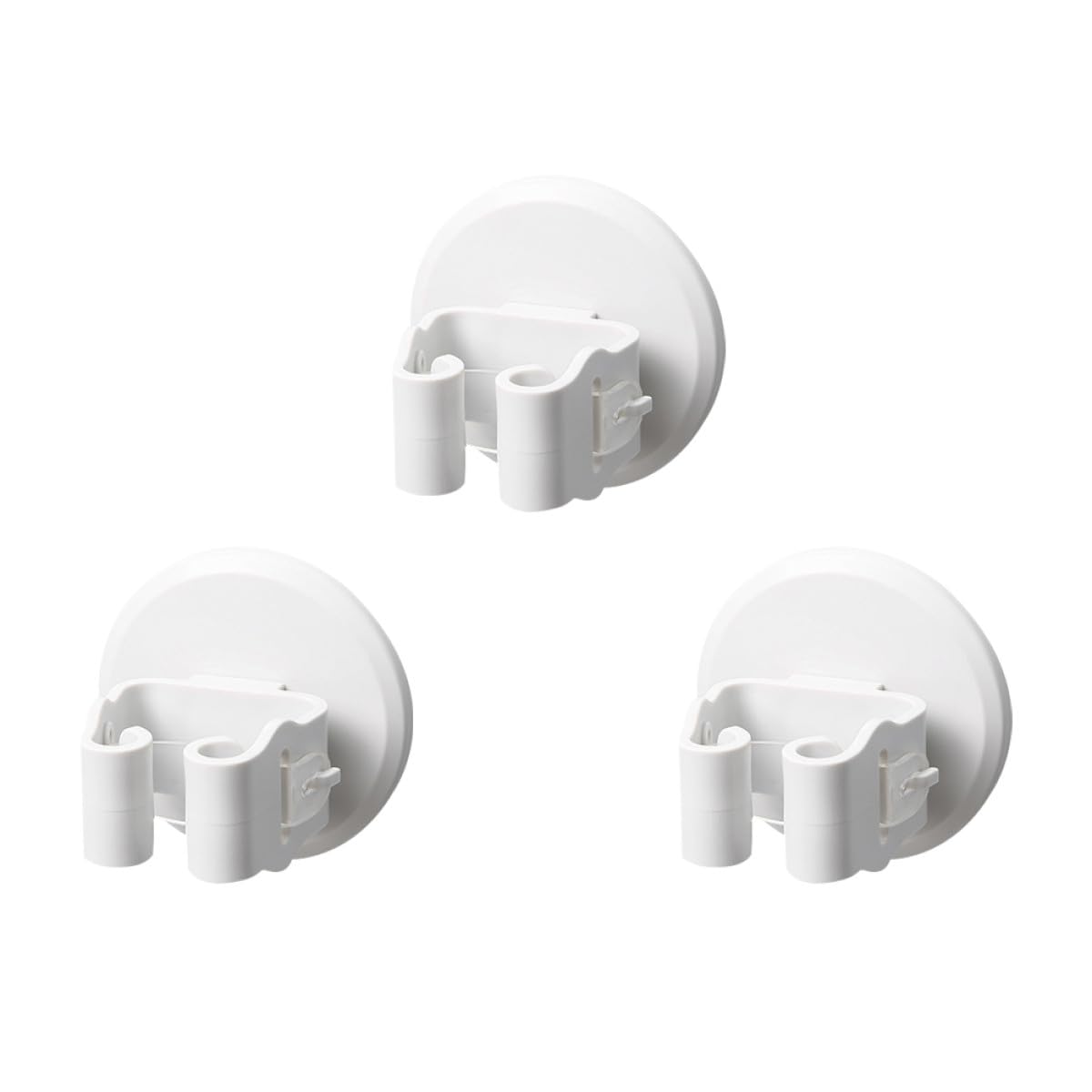 3pcs Mop and Broom Holder Wall Mount Clips White with Non