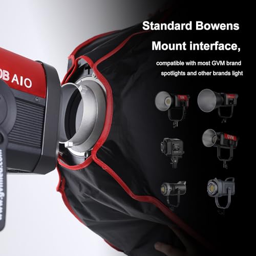 GVM Portable Square Softbox 40 * 40cm with Grid Diffuser Fast-Setup Bowens Mount Softbox Compact Photography Lighting Softbox for Photography Shooting Continuous Light Monolight Strobe Flash - size: 4040H