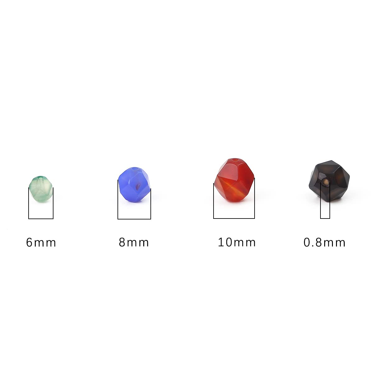 BEADIA Faceted Natural Colorful Agate Stone Round Beads 6mm 36cm/Strand for Jewelry Making