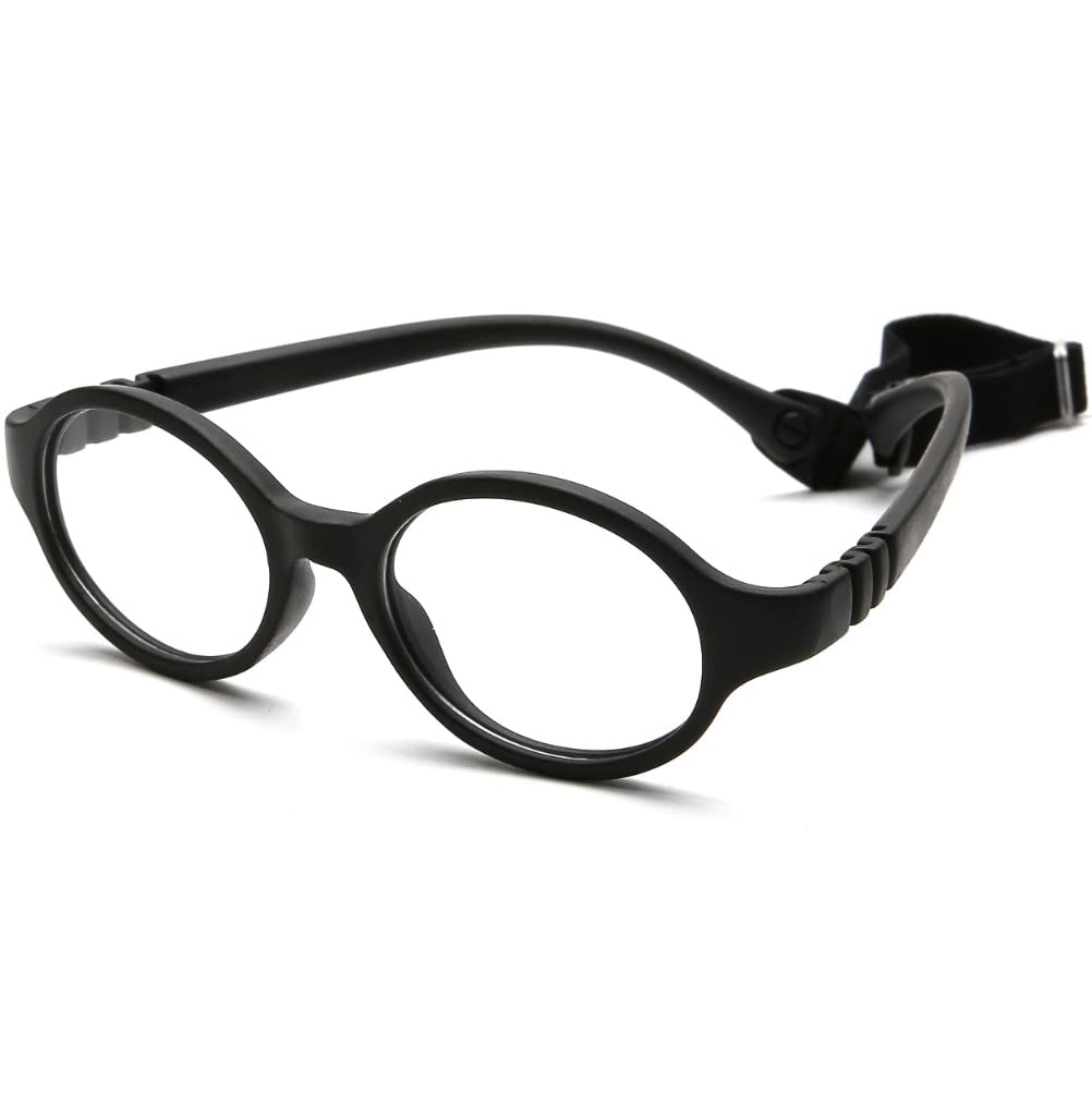 Geborilma Cute Baby Glasses 0-6 Months - XXS Round Infant Glasses with Strap - Clear Lens Newborn Spectacles