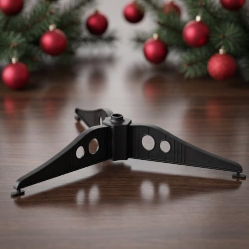 Healeved Compact Plastic Christmas Tree Stand Christmas Stand Stable Xmas Tree Holder for Home Use Detachable Black