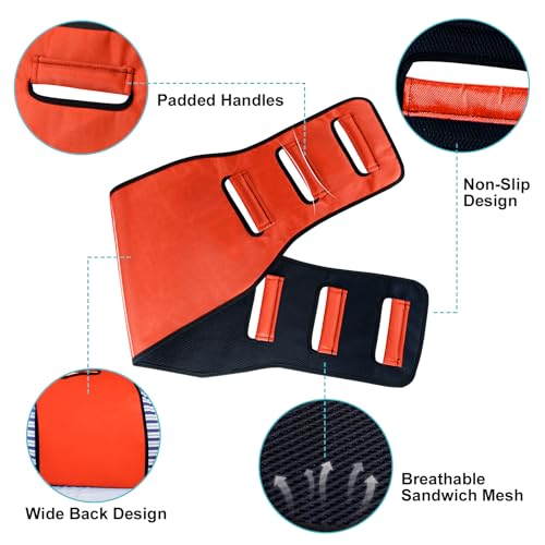 Transfer Belt Transfer Sling - Padded Gait Belt - Heavy Duty Patient Lift, Mobility Standing and Lifting Aid for Disabled, Elderly, Injured - Safely Move from Bed and Wheelchair (Orange) - color: Orange 2