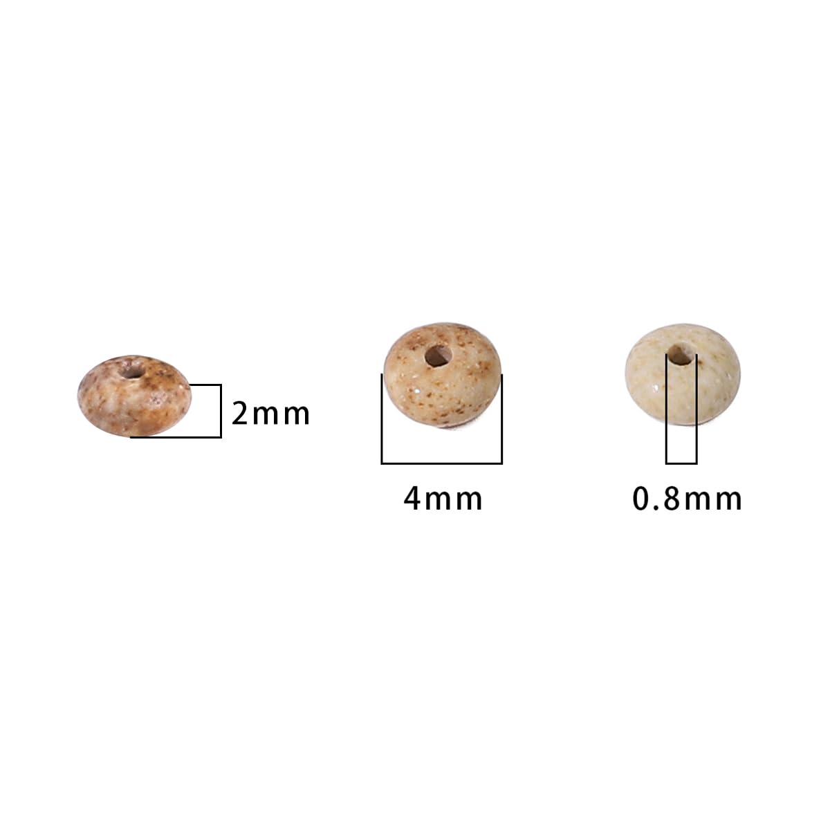 BEADIA Natural Brown Picture Disk Stone Beads 4x2mm 160pcs Rondelle Loose Semi Gemstone Beads for Jewelry Making Design