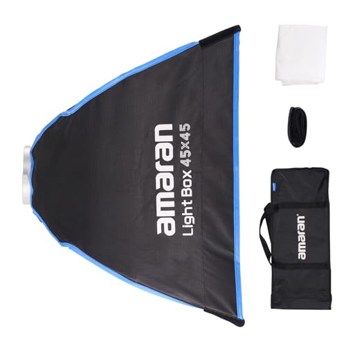 Amaran Light Box 45x45 Square Bowens Mount Softbox,Included Difusion,Light Control Grid and Carrying Bag for 60d/60x/200x/150c/300c/100d - size: Light box 45x45