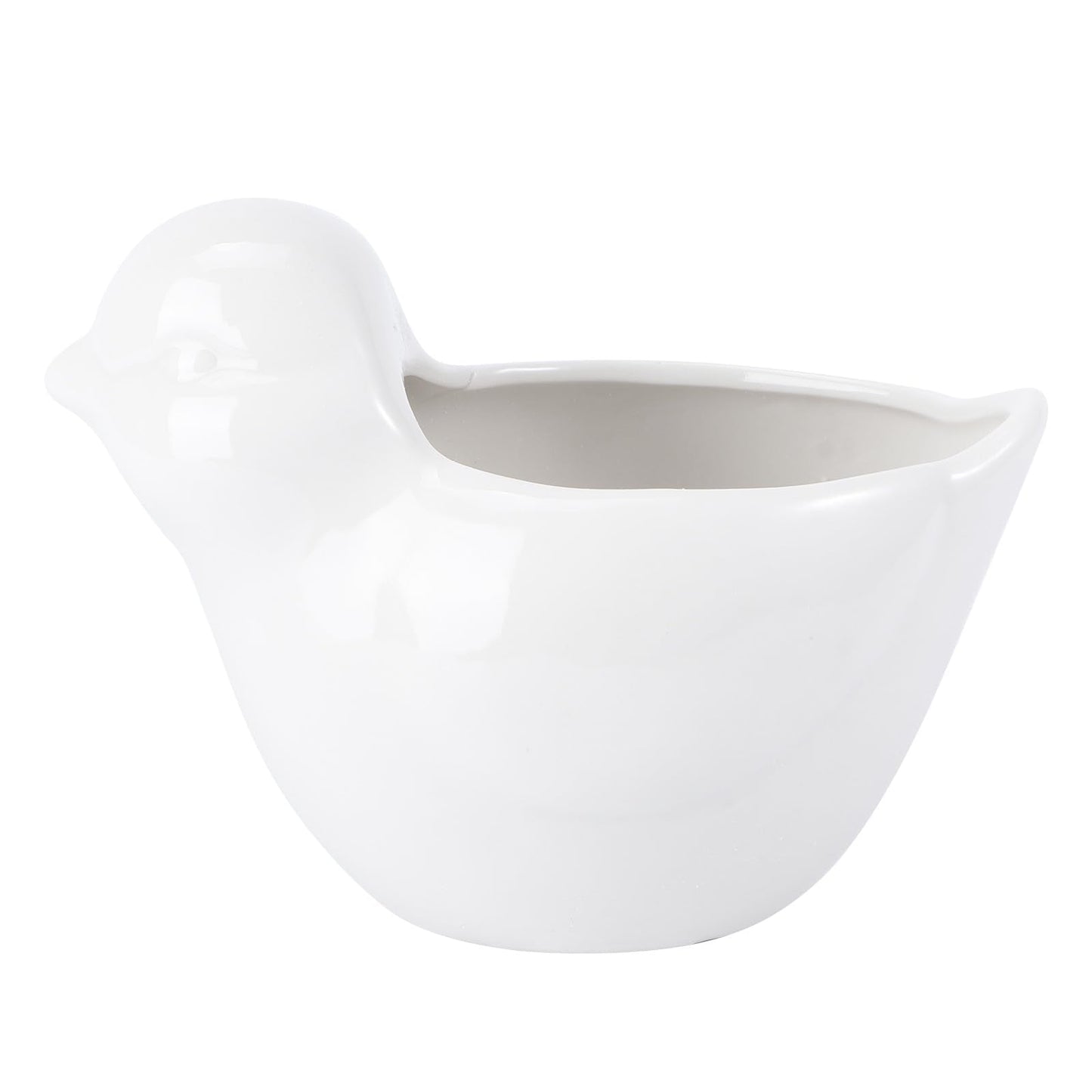 GOOHOCHY Ceramic Succulent Flowerpot Bird Planter Creative White Animal Design Large Plant Container for Garden Balcony Home Decor