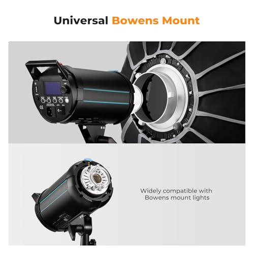 K&F CONCEPT 47“/120cm Softbox Parabolic Hexadecagon Compatible with Bowens Mount, with Honeycomb Grid, Light Diffusers, Carrying Bag, for Photography Studio Speedlite Flash and Monolight
