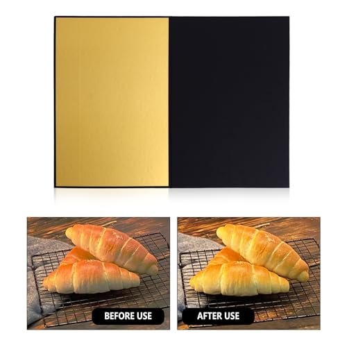 Foldable Photography Reflective Board Cardboard, Portable Light Diffuser Panel for Still Life and Product Photo Shooting, A3 Size with Black White Gold Surfaces for Studio Lighting