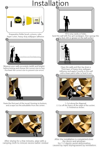 Golden 3D Geometric Lines Wallpaper - Large Wall Murals, Sofa & TV Wallpaper (Non-self-Adhesive) - color: 121, size: 127" x 77"