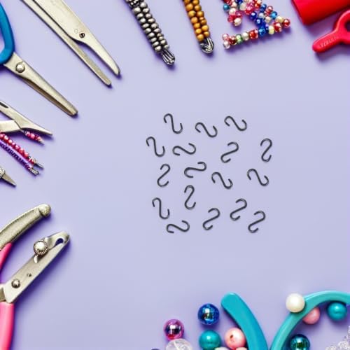 Healeved Mini S Hooks and Bauble Display 1/2 Inch Iron 200pcs Hanging Hooks Black Space-Saving Versatile and New Year Decorations for Christmas Tree Ornaments for Home Organization