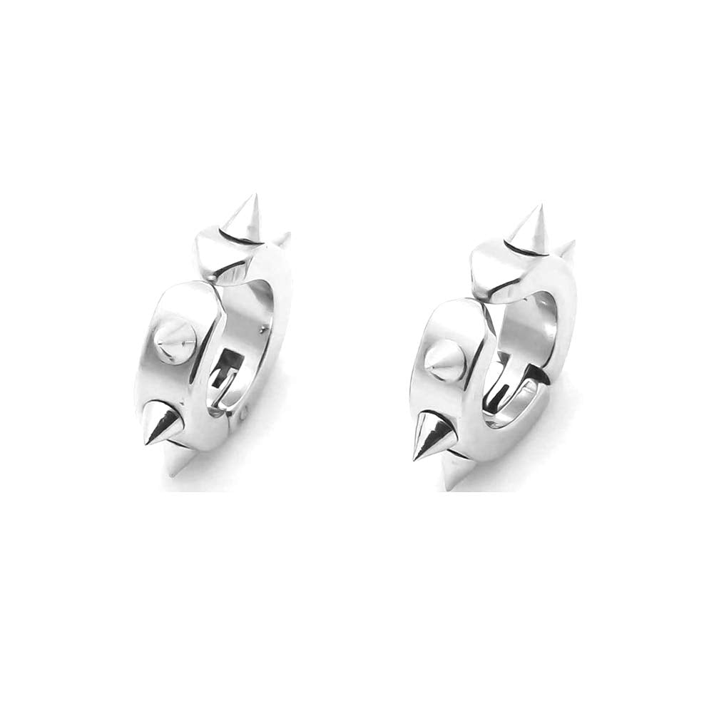 Xusamss Punk Jewelry Stainless Steel Spike Rivet Ear Clip Earrings