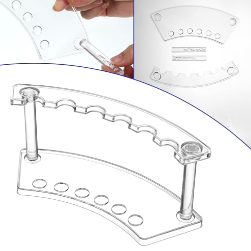 salbsever 4 Pack Pen Stand Display, Acrylic Brush Holder Clear Pen Holder 6-slots Display Stand for Makeup Brushes, Nail Brushes, Home Office Use