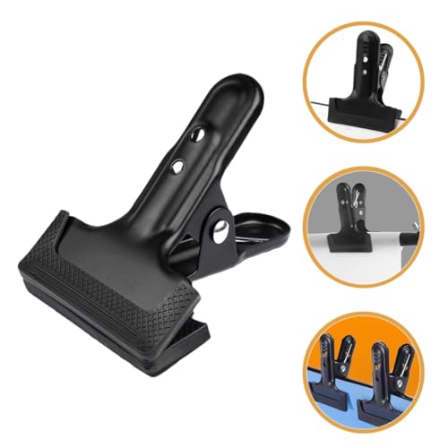 Zerodeko 4pcs Heavy Duty Backdrop Clips Metal Photography Background Clamps for Studio Backdrop Fixing Black