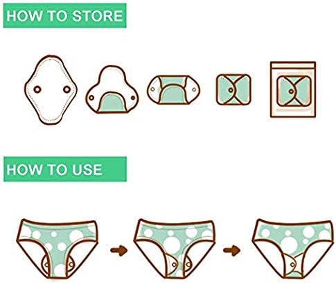 Reusable Menstrual Pads (7 in 1, 10in*7in), PHOGARY Bamboo Cloth Pad for Heavy Flow with Wet Bag, Large Sanitary Pads Set with Wings for Women, Washable Overnight Cloth Panty Liners Period Pad