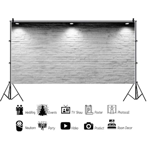 Vinyl 15x10ft Backdrop Photography Background White Brick Wall Computer-Print Seamless Photo Background Children Baby Adults Portraits Photo Studio Props - size: 15x10ft