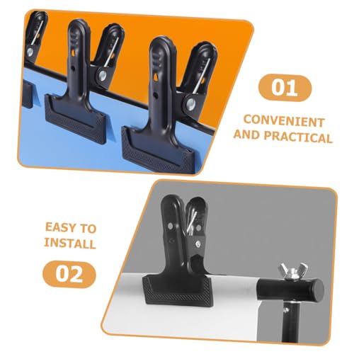 LALAFINA 4pcs Backdrop Clamps Heavy-duty Cold Rolled Steel Clips for Photography Backdrop Sturdy Fixing Tool for Steady Image Capture