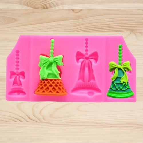 Christmas Silicone Baking DIY Multiple Deco Cake Fond Chocolate Selected Wood These Pend Are Designed for Durability Ensu That They Can Baking Silicone (pink christmas bell)