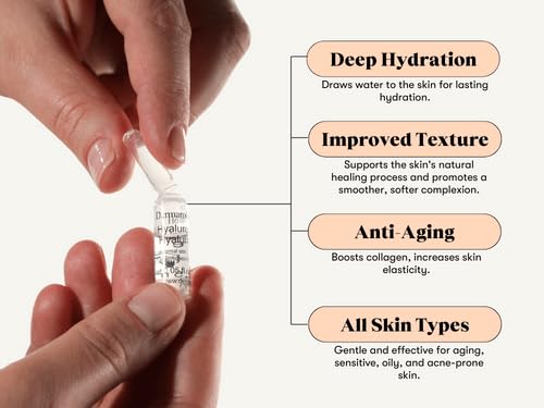 Dermaroller Hyaluronic Moisture Acid Ampoules Serum, 30 Pc of 1.5 ml Tubes