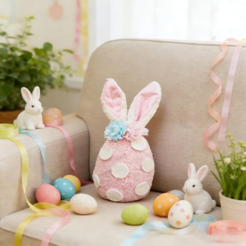 Easter Christmas Tree Topper Decorations, 9 Inches Large Easter Christmas Tree Ornaments Bunny Egg for Home Indoor Party