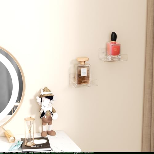 5'' Clear Acrylic Wall Shelf 2 Pack, 5 Inch Small Wall Shelves Display for Small Space - color: Clear, size: 5 Inch