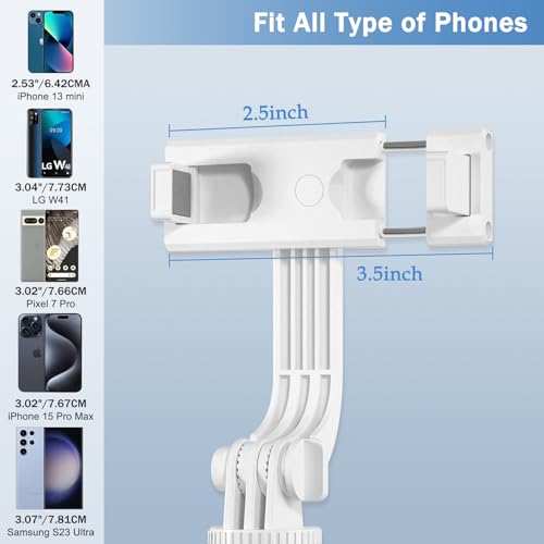 Selfie Stick Tripod with Fill Light, Phone Selfie Stick,Durable Stainless Steel Design,Bluetooth Remote Control,and Stable Three-Legged Support for Live Broadcasts,Video Shooting (White) - color: White