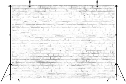 10x6.5ft Fabric White Brick Wall Texture Backdrop Abstract Old White Brick Stone Wall Background for Photoshoot Home Decor Party Decorations Photo Booth Props - size: 10x6.5FT