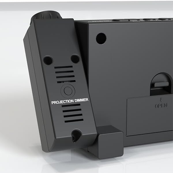 Mesqool Digital Projection Alarm Clock with Dual Alarms, 5 Levels Dimmer | 180° Rotatable Projector,12/24H & DST, Large LED, Snooze, with Battery Backup, Loud Alarm Perfect for Heavy Sleepers