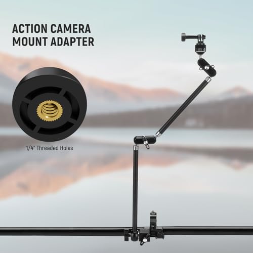 NEEWER 30" Articulating Magic Arm with Super Clamp/Action Cam Mount/Phone Holder, Overhead Camera Desk Mount Mic Boom Stand, Compatible with GoPro iPhone DSLR Webcam Microphone Video Recording, UA056 - style: UA056
