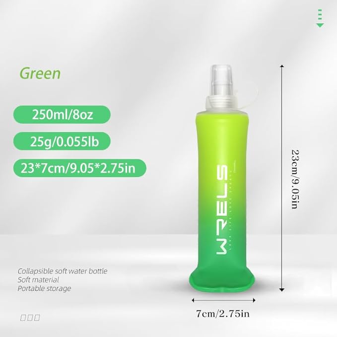 Soft Flasks TPU Soft Water Bottles Folding Soft Running Water Flask Small for Outdoor Sports Hiking Hydration Pack 8oz/17oz Hiking Cycling Climbing